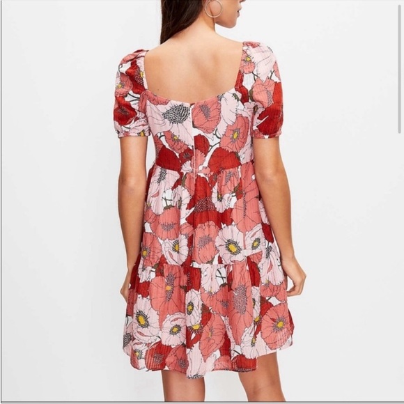 LOFT Floral Poppy Tiered Mini Dress - Picture 8 of 8